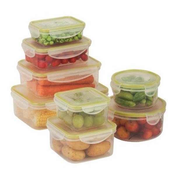 Honey-Can-Do Honey-Can-Do KCH-03828 Food Containers Snap-lock 8 Piece Set; clear KCH-03828